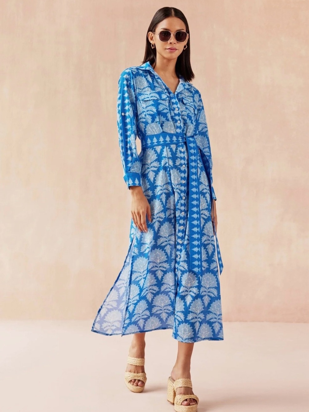 Omika Palma Maxi Dress Mika Azure Size Small